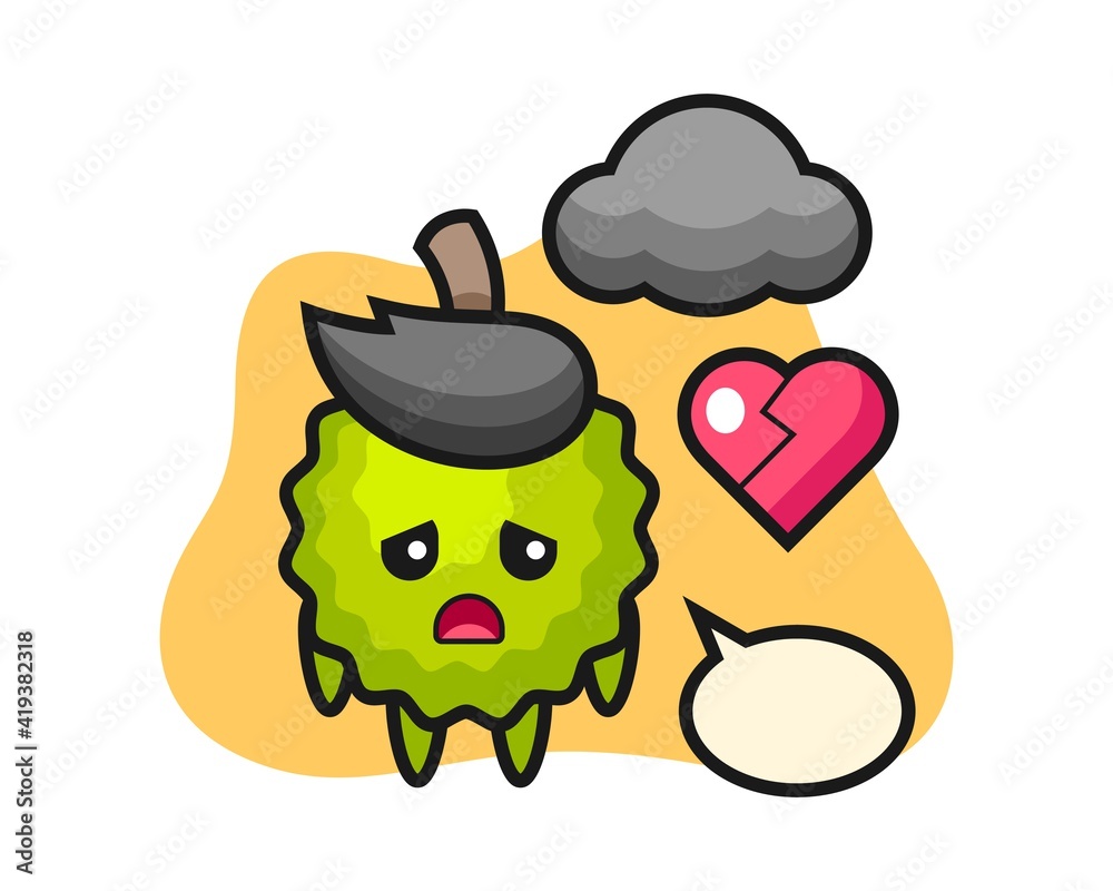 Durian cartoon is broken heart Durian cartoon is broken heart