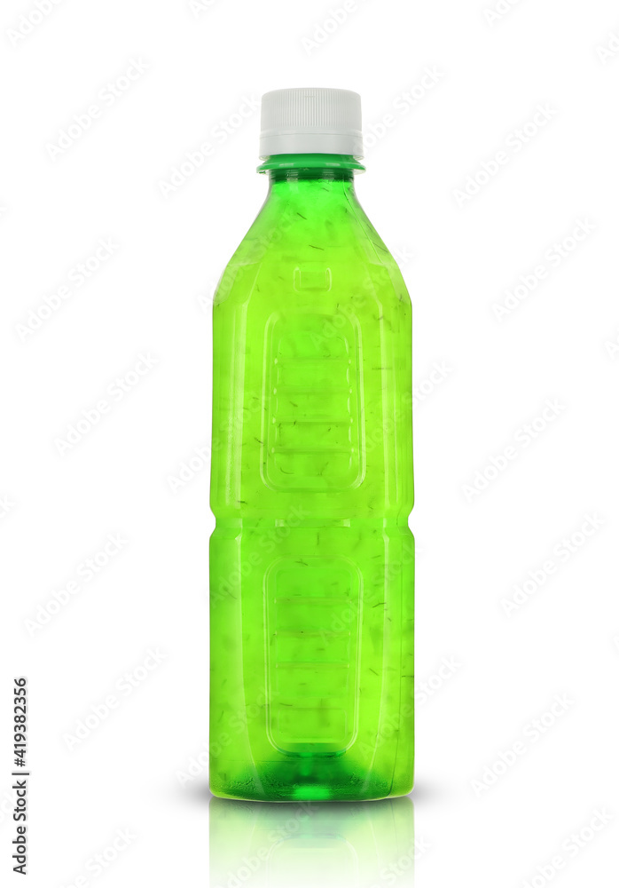 plastic drink bottle with pulp