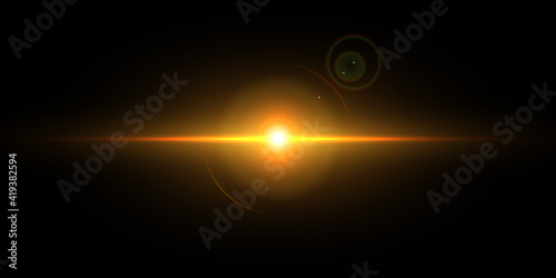 Futuristic light effect, lens flare.