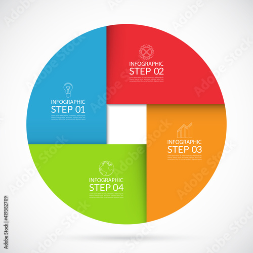 Four steps infographic circle template