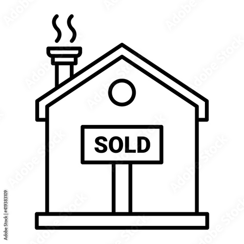 Vector Sold Out Outline Icon Design