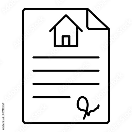 Vector Property Registry Outline Icon Design