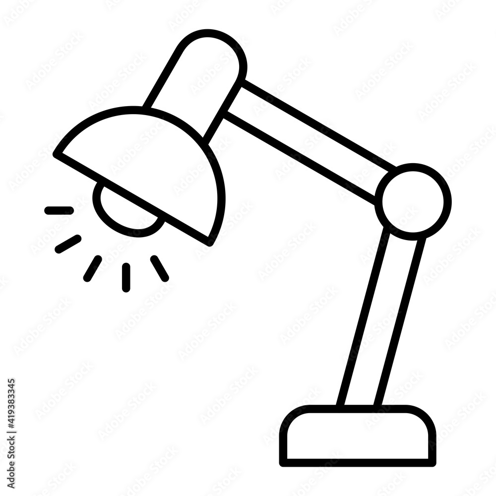 Vector Lamp Outline Icon Design Vector Lamp Outline Icon Design