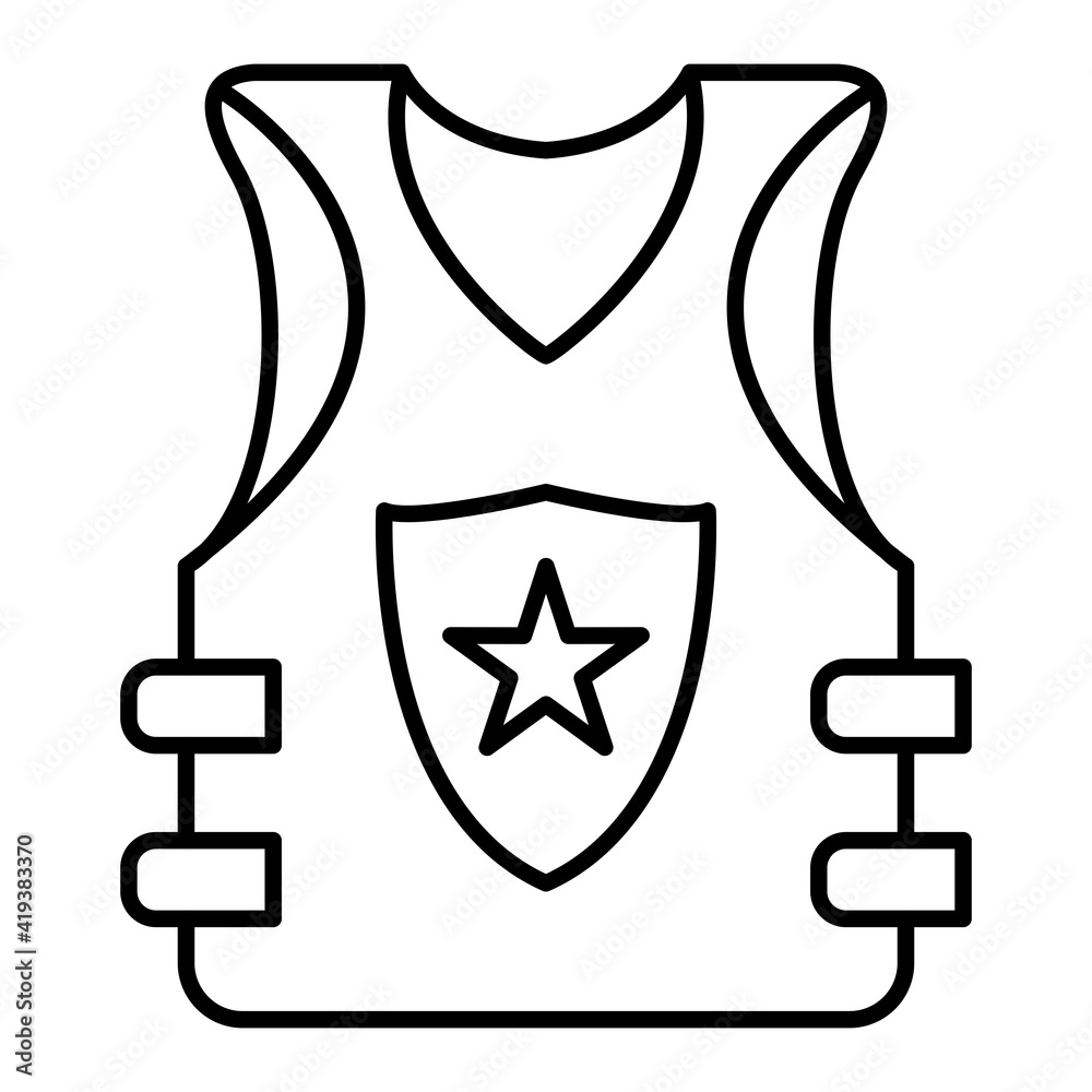 Vector Bulletproof Outline Icon Design Vector Bulletproof Outline Icon Design