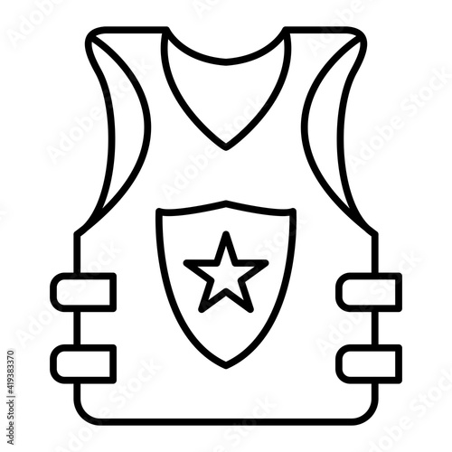 Vector Bulletproof Outline Icon Design