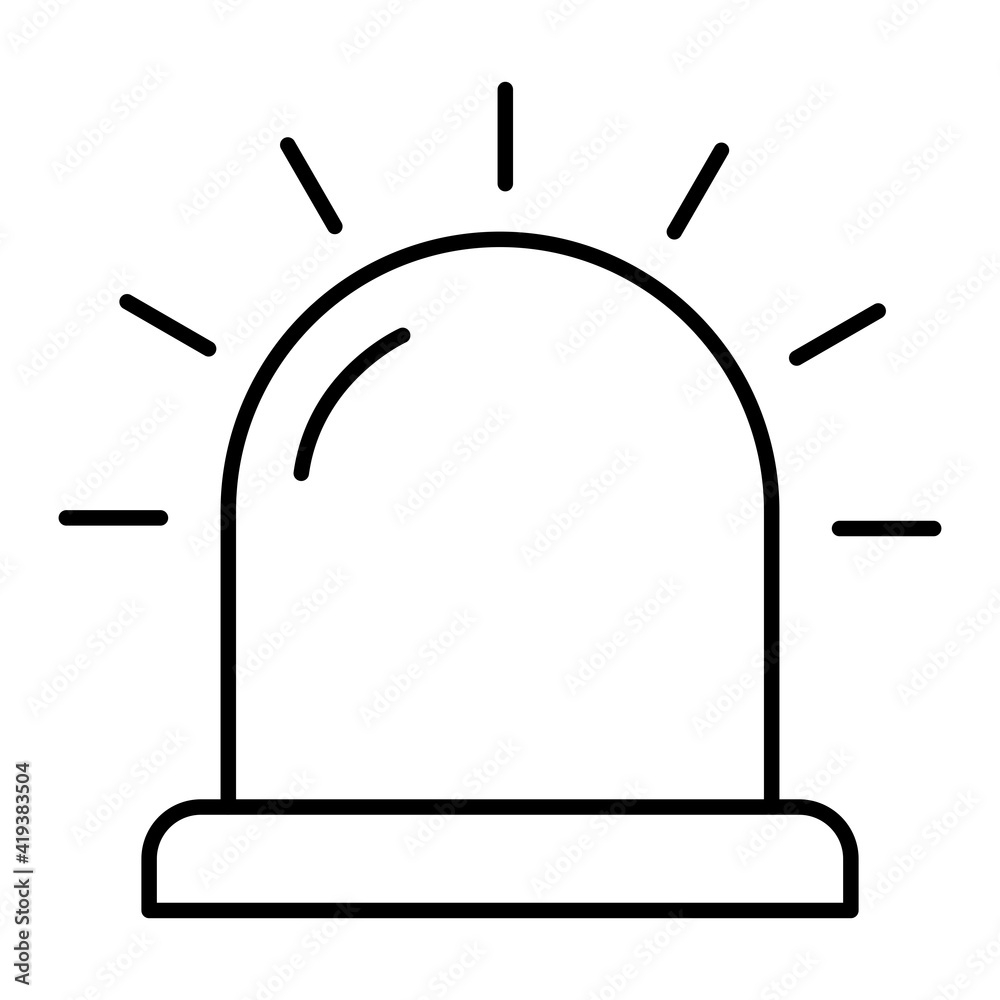 Vector Siren Outline Icon Design Vector Siren Outline Icon Design