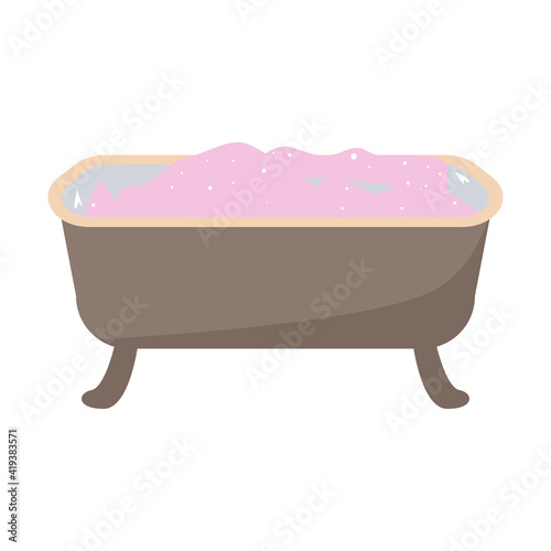 bubble vector bath isolated on white background