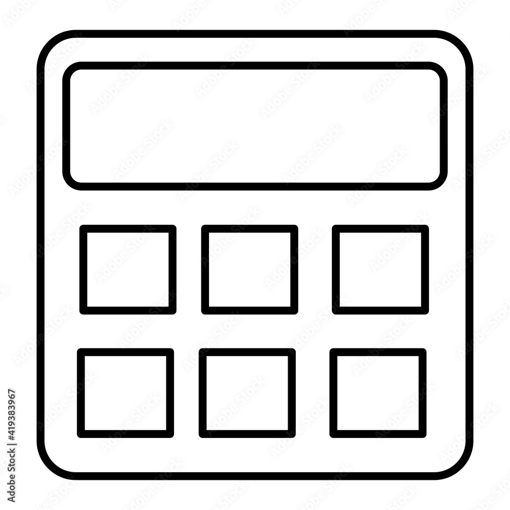 Vector Calculation Outline Icon Design Vector Calculation Outline Icon Design