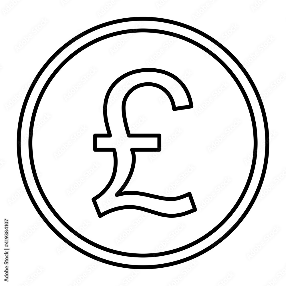 Vector Pound Outline Icon Design Vector Pound Outline Icon Design