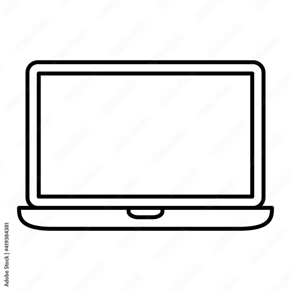 Vector Laptop Outline Icon Design Vector Laptop Outline Icon Design