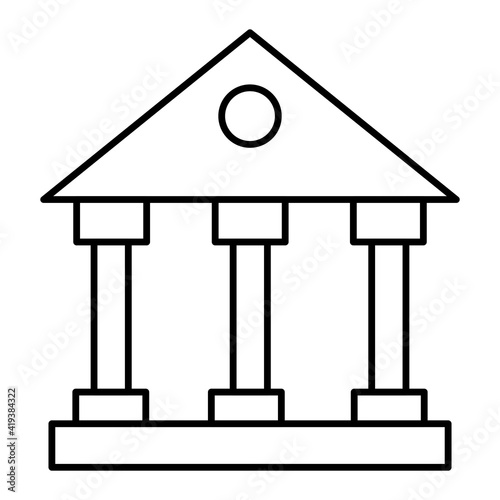 Vector Bank Outline Icon Design