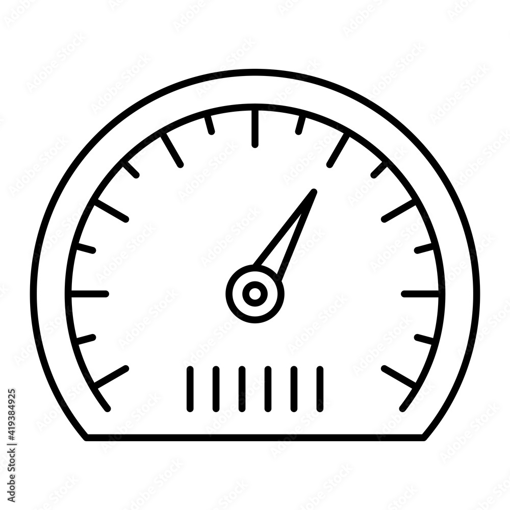 Vector Speedometer Outline Icon Design Vector Speedometer Outline Icon Design