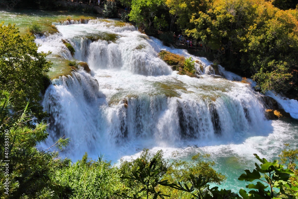 Fototapeta premium River Krka waterfalls - Croatia nature. Landmarks of Croatia.