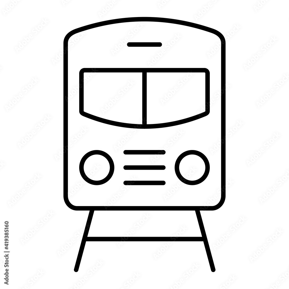 Vector Train Outline Icon Design Vector Train Outline Icon Design
