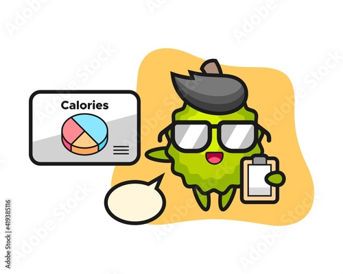 Durian cartoon as a dietitian