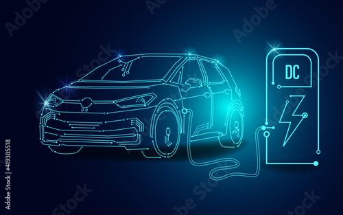 id3 VW Electric car charge on a charging station photo