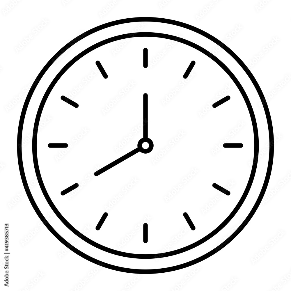 Vector Clock Outline Icon Design Vector Clock Outline Icon Design