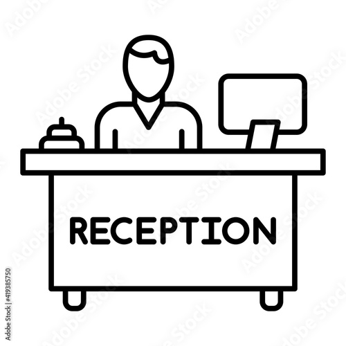 Vector Reception Outline Icon Design
