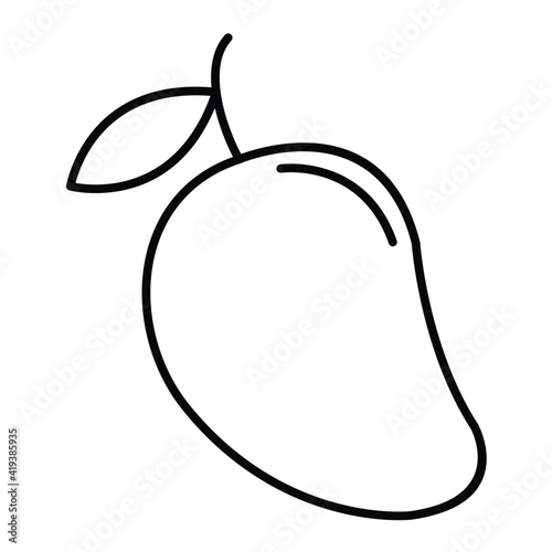 Vector Mango Outline Icon Design
