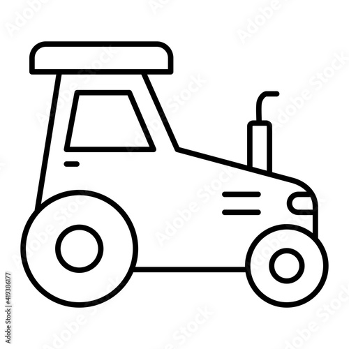 Vector Tractor Outline Icon Design