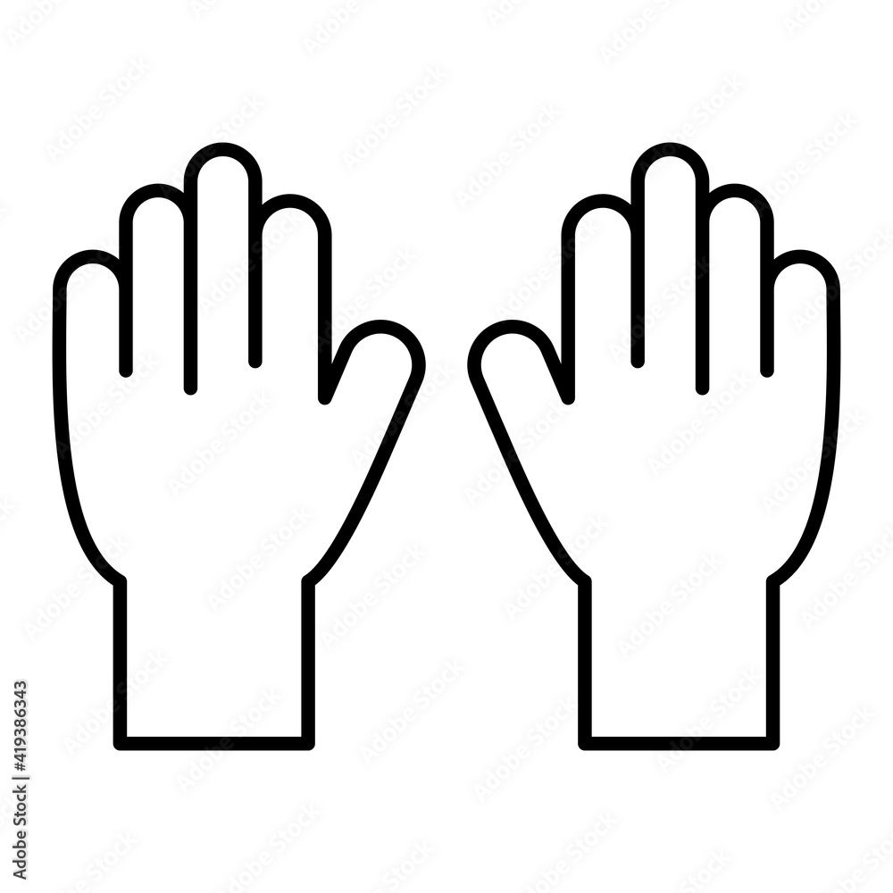 Vector Cleaning gloves Outline Icon Design Vector Cleaning gloves Outline Icon Design