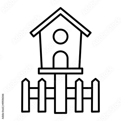 Vector Bird house Outline Icon Design