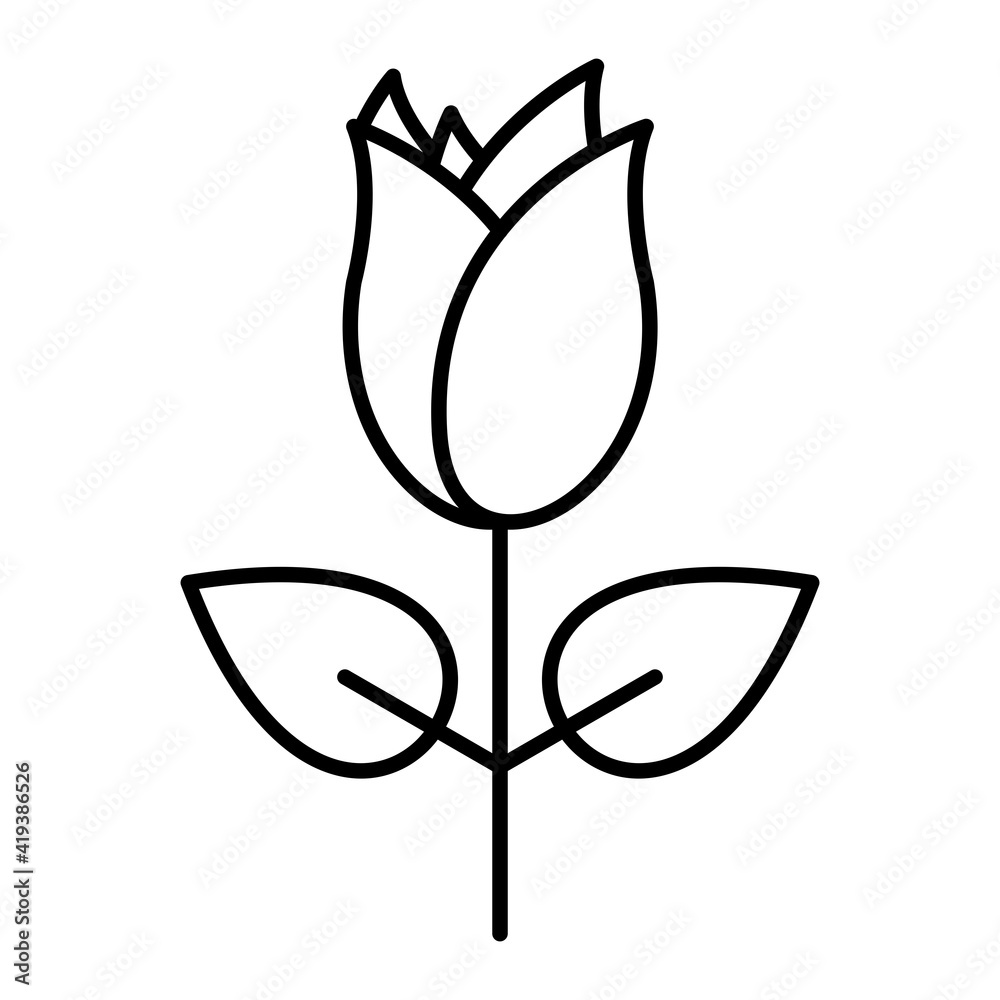 Vector Rose Outline Icon Design Vector Rose Outline Icon Design