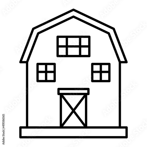 Vector Barn Outline Icon Design