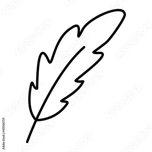 Vector Feather Outline Icon Design