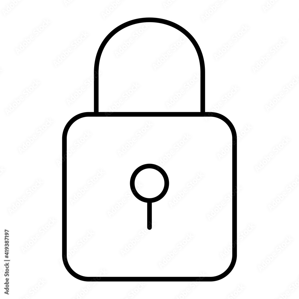 Vector Lock Outline Icon Design Vector Lock Outline Icon Design