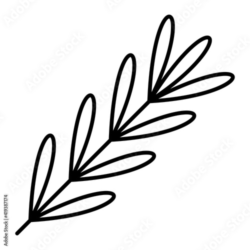 Vector Rosemary Outline Icon Design
