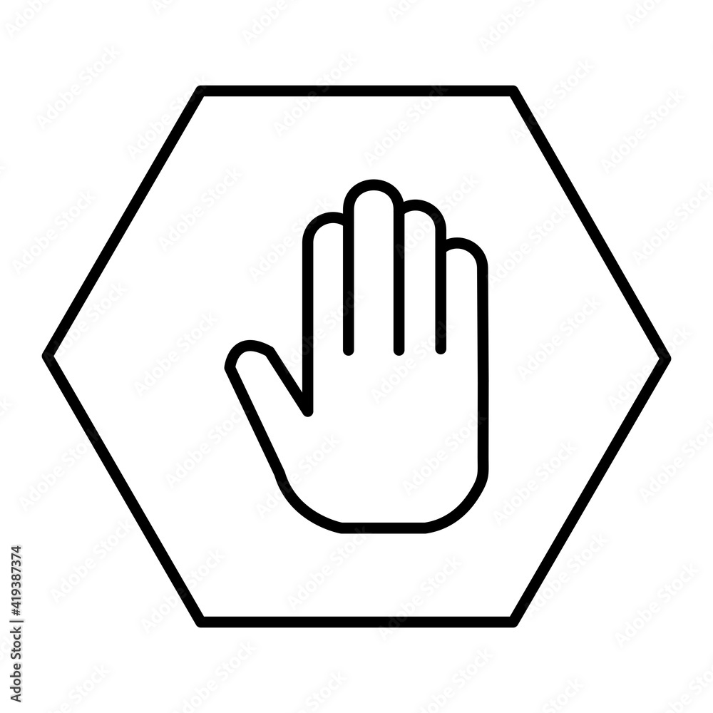 Obraz premium Vector Stop Outline Icon Design