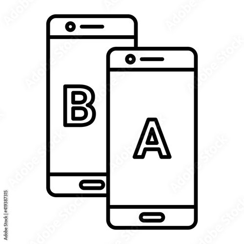 Vector Ab Testing Outline Icon Design