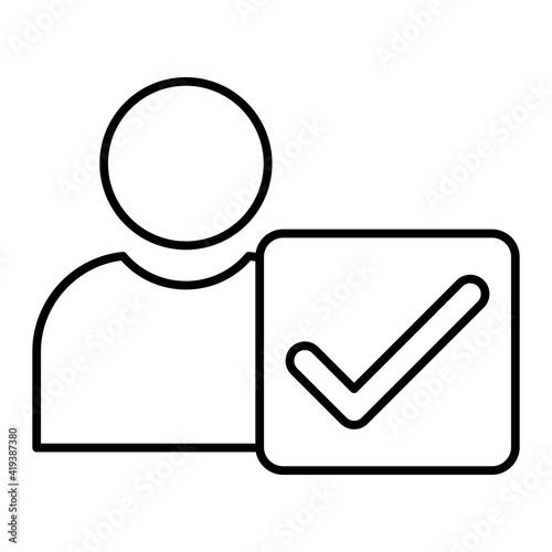 Vector Verified User Outline Icon Design