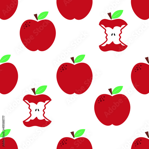 Vector image. Apples seamless pattern. Funny image to decorate.