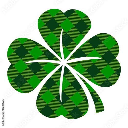 Four leaf clover - funny St Patrick's Day inspirational lettering design for posters, flyers, t-shirts, cards, invitations, stickers, banners, gifts. Irish leprechaun shenanigans lucky charm clover.