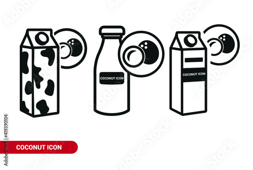 Vector image. Coconut milk icon.