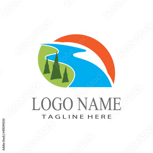 Free Download River vector icon illustration logo design - GFXLoad