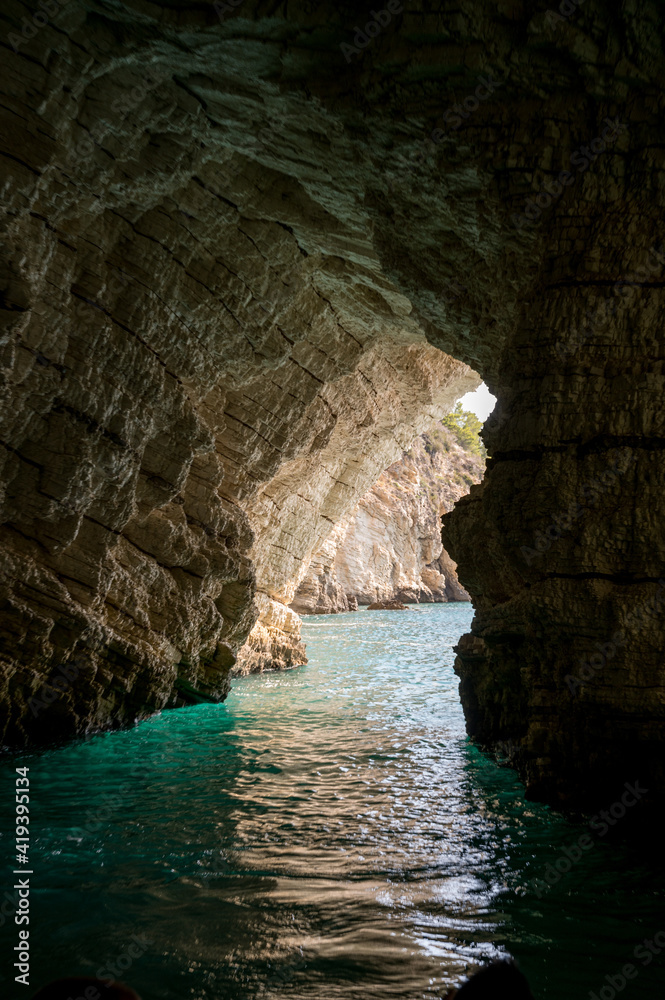 inside a gargano sea cave in Puglia