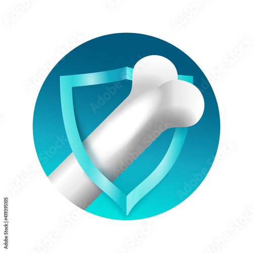 Calcium 3D icon - bone strengthening