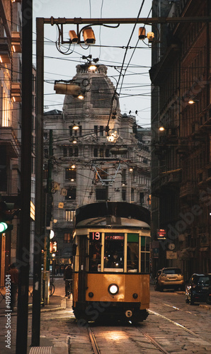 tram in the city center of Milan