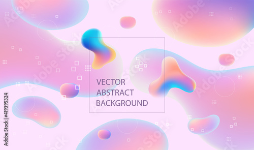 Colorful vector abstract background. Set of futuristic fluid elements. Graphic vector webpage.