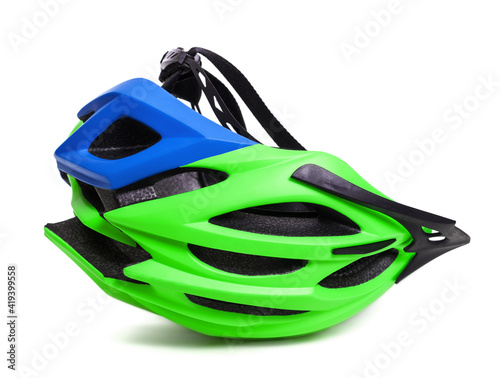 Multicolor bicycle helmet upside down