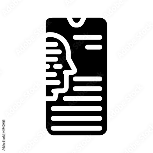 mobile bot glyph icon vector illustration sign