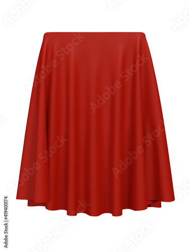 Red fabric covering a blank template vector illustration