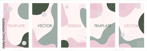 Vector set of non-ordinary backgrounds in minimalistic trendy style for story and social media design template