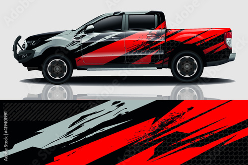 Car wrap graphic racing abstract background for wrap and vinyl sticker © Fadhillah