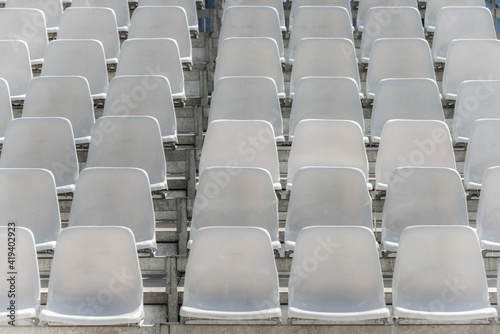 Empty rows of audience seats