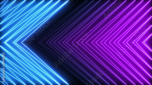 Animated zig zag neon light seamless loop modern motion graphics background