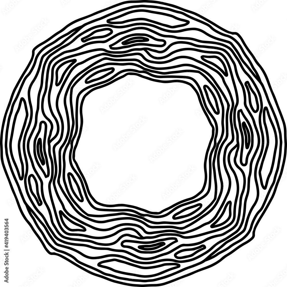 Fototapeta premium Black and white wooden frame sketch. Vector illustration.